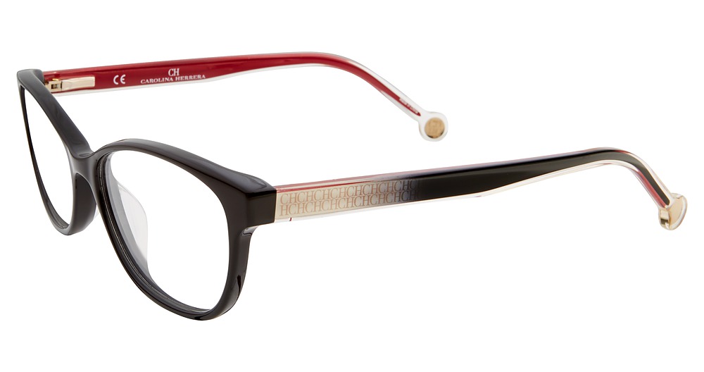 Carolina Herrera VHE726K round eyeglasses in Black 700 Y