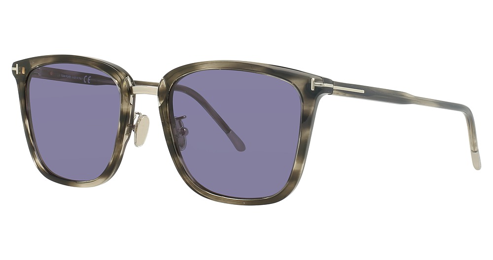 Tom Ford FT0949-D square sunglasses in Coloured Havana/Blue