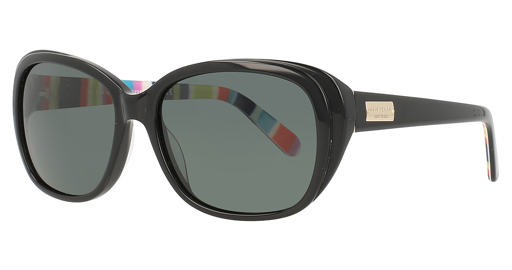 Kate Spade HILDE/P/S rectangle sunglasses in Black Stripe/Grey Polarized