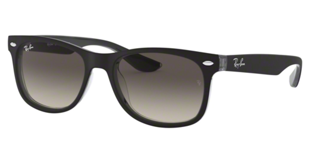 Ray-Ban RJ9052S JUNIOR NEW WAYFARER round sunglasses in Matte Black on Transpare