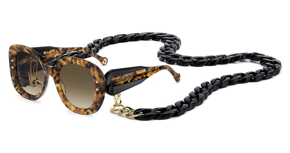 Carolina Herrera HER 0254/S rectangle sunglasses in Havana/Brown Shaded