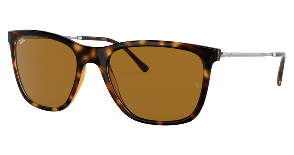 Ray-Ban RB4344 rectangle sunglasses in Havana/Brown