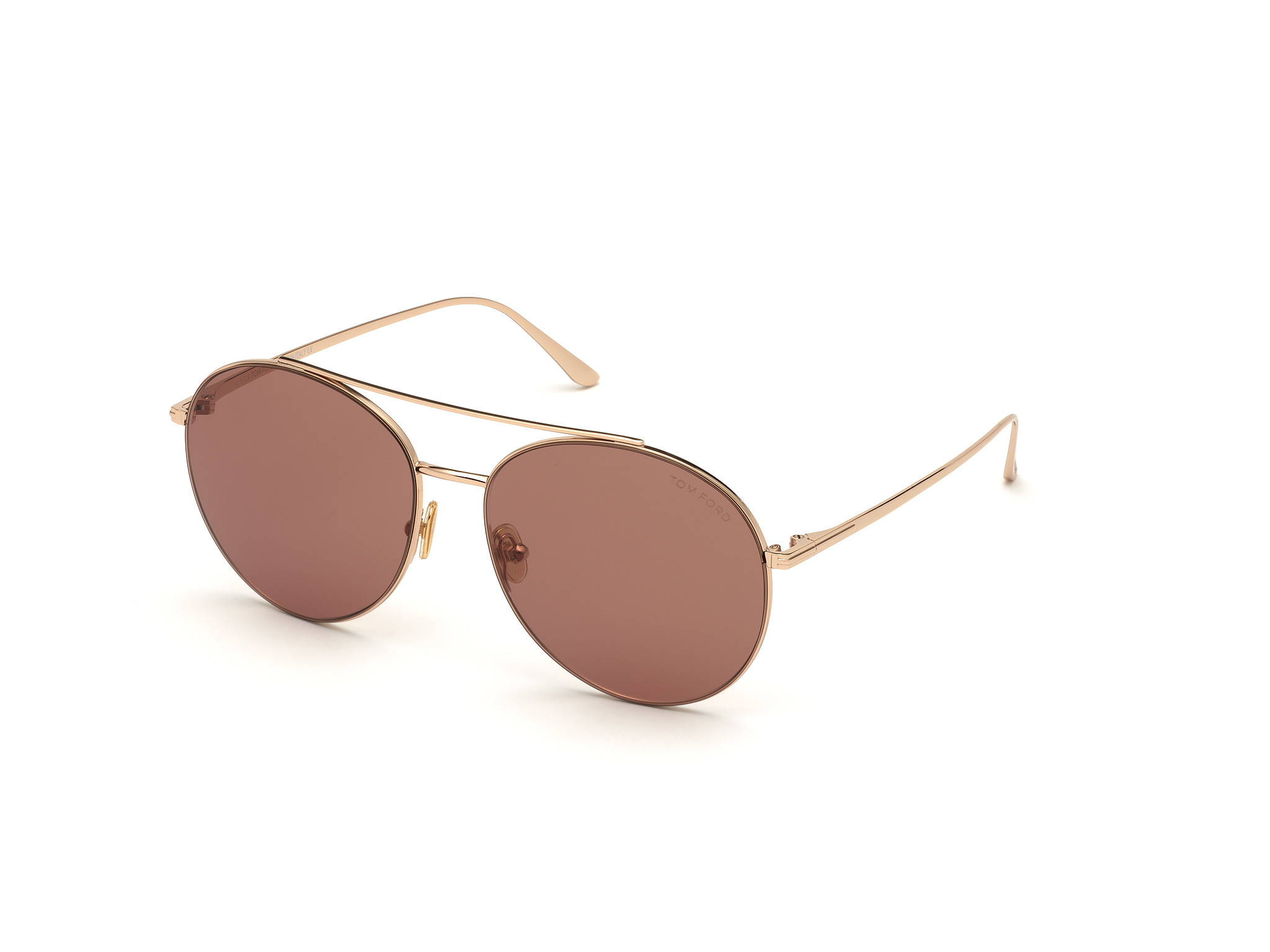 Tom Ford FT0757 Cleo round sunglasses in Shiny Rose Gold/Pale Pink Lenses