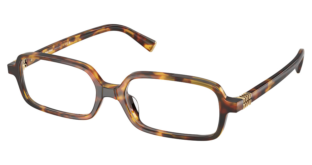 Miu Miu MU 01YVF rectangle eyeglasses in Honey Havana