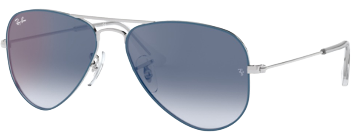 LIGHT BLUE ON SILVER / CLEAR GRADIENT BLUE MIRROR RED