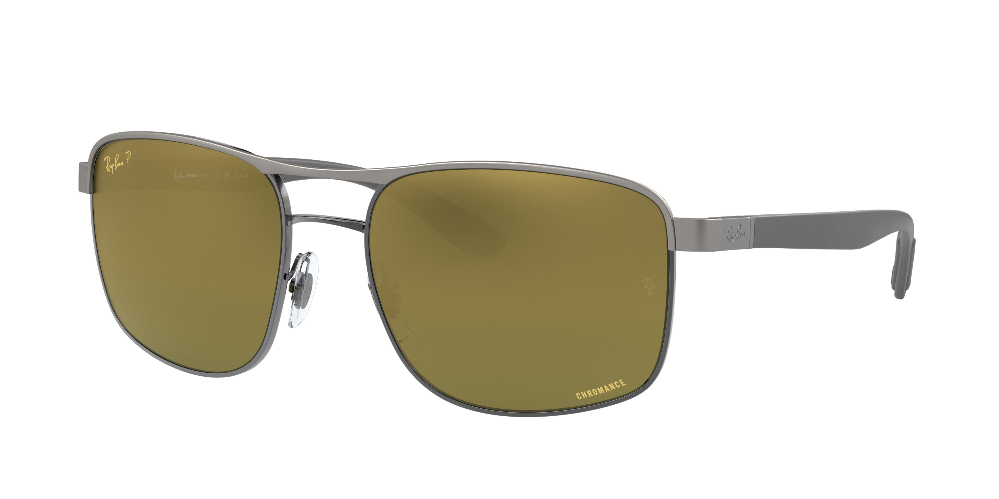 Ray-Ban RB3660CH square sunglasses in Top Matte on Shiny Gunmetal