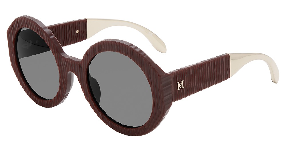 Carolina Herrera SHN601 round sunglasses in Burgundy 9 Fhm