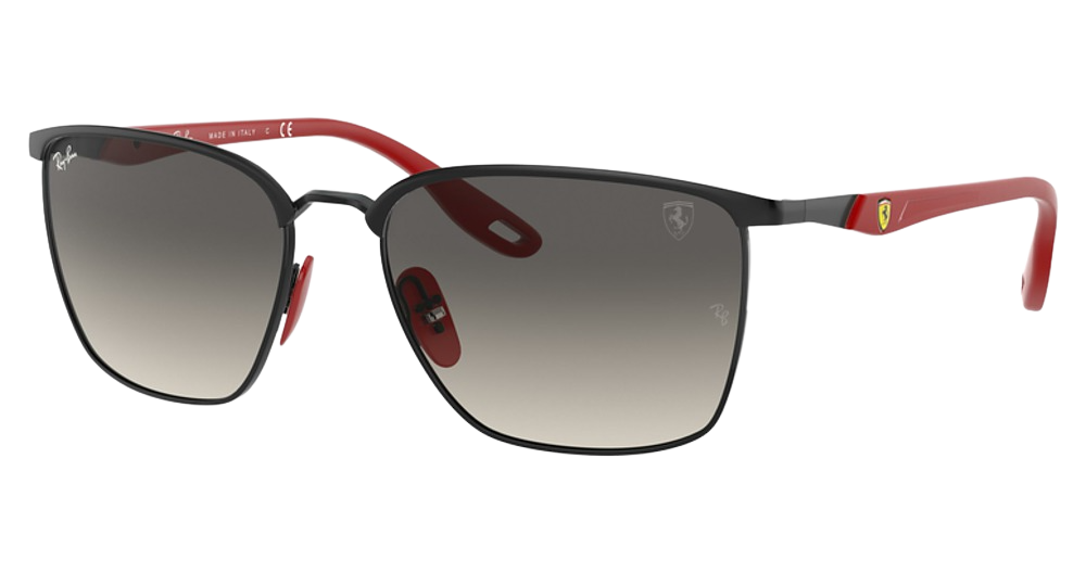 Ray-Ban RB3673M rectangle sunglasses in Matte Black/Grey Gradient Dark Grey
