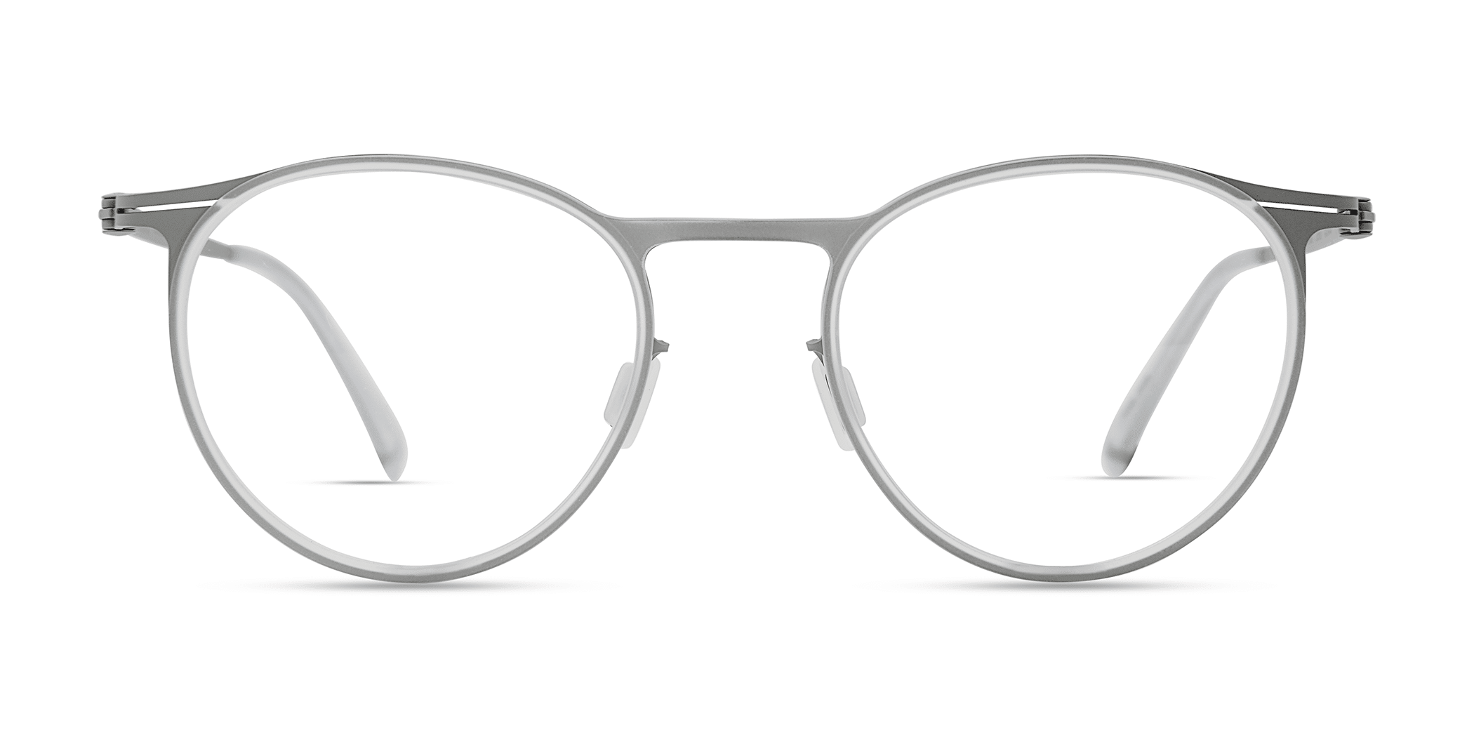 Modo 4416 round eyeglasses in Crystal/Silver
