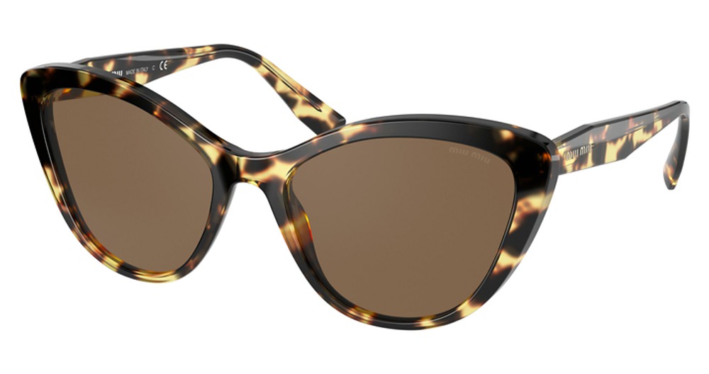 Miu Miu MU 05XS cateye sunglasses in Light Havana/Dark Brown