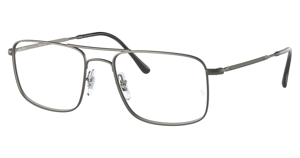 Ray-Ban RX6434 rectangle eyeglasses in Matte Gunmetal Metal