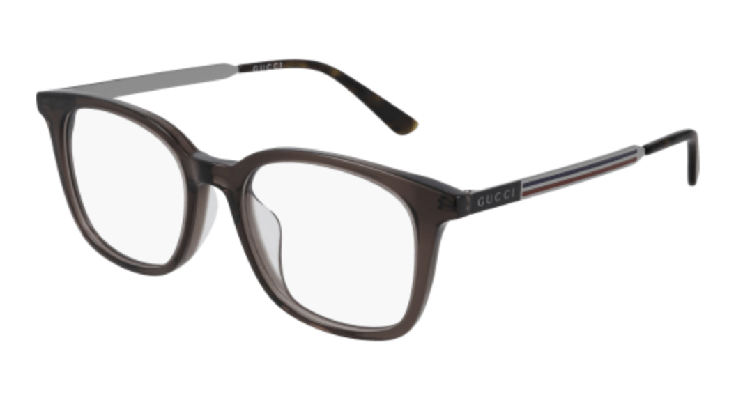 Gucci GG0831OA rectangle eyeglasses in Brown Ruthenium Transparent