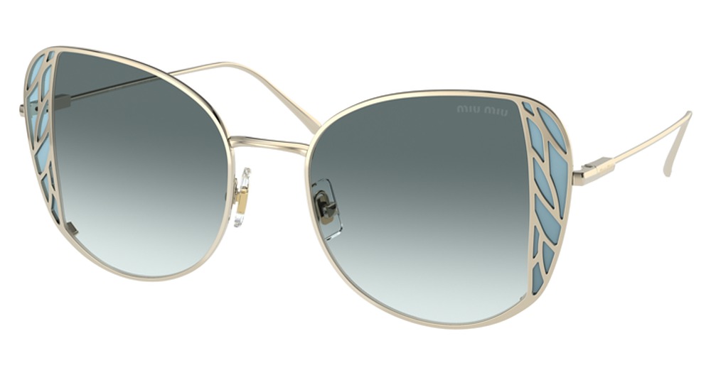 Miu Miu MU 57XS cateye sunglasses in Pale Gold/Light Blue Gradient