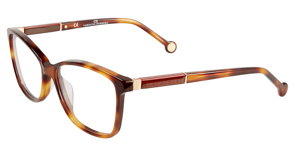 Carolina Herrera VHE672K square eyeglasses in Dark Havana 752