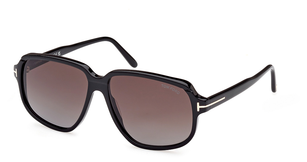 Tom Ford FT1024 square sunglasses in Shiny Black/Gradient Smoke