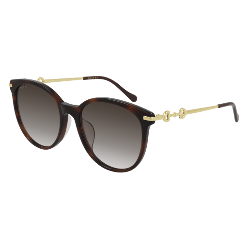 Gucci GG0885SA round sunglasses in Havana Gold Red/Red