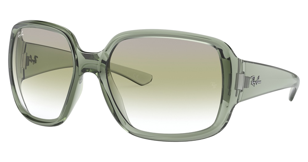 Ray-Ban RB4347 POWDERHORN rectangle sunglasses in Transparent Green
