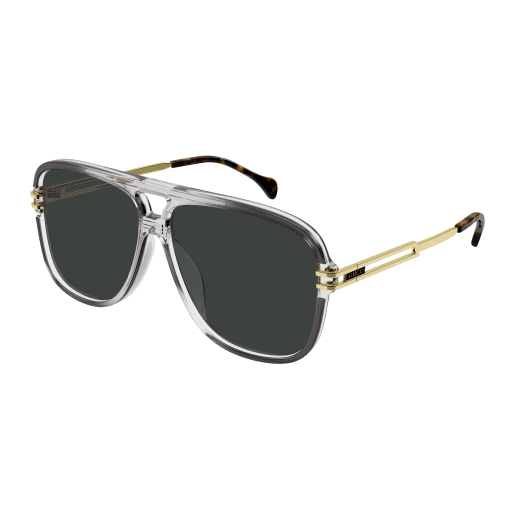 Gucci GG1105S aviator sunglasses in Grey Gold Grey/Grey