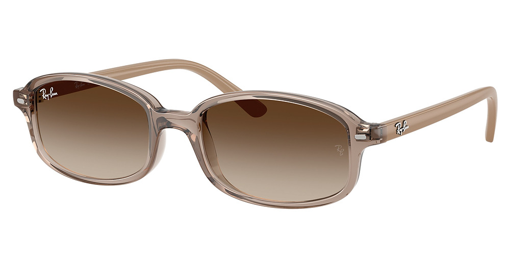 Ray-Ban RJ9132S round sunglasses in Transparent Beige/Gradient Brown