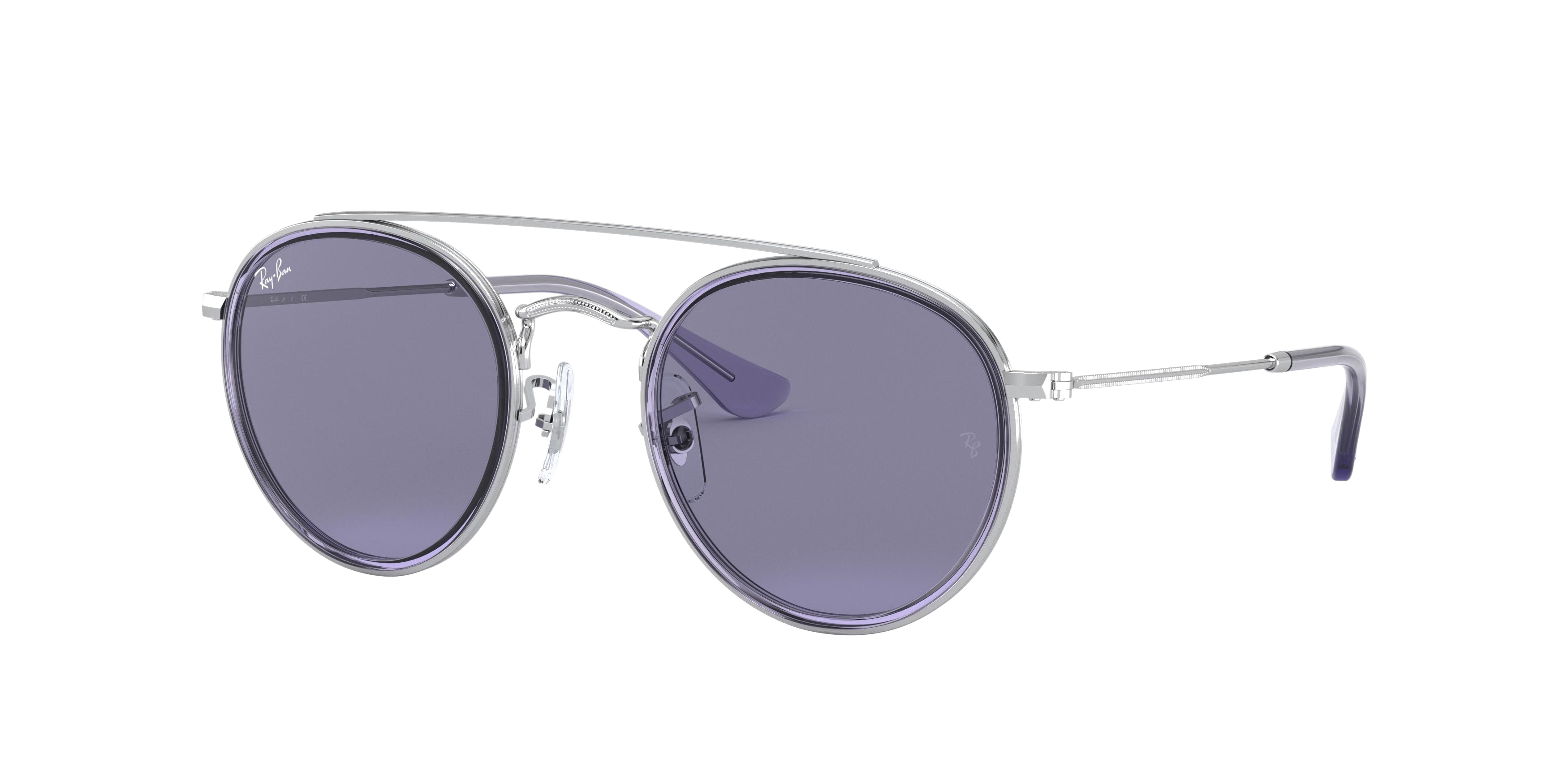 Ray-Ban RJ9647S aviator sunglasses in Silver/Violet