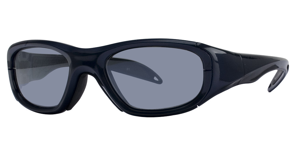 Shiny Navy Blue/Black / Clear With Silver Flash Mirror