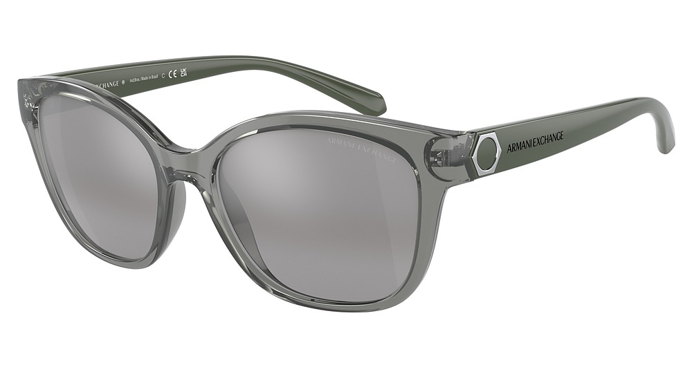 SHINY TRANSPARENT GREEN / LIGHT GREY MIRROR GRAD SILVER