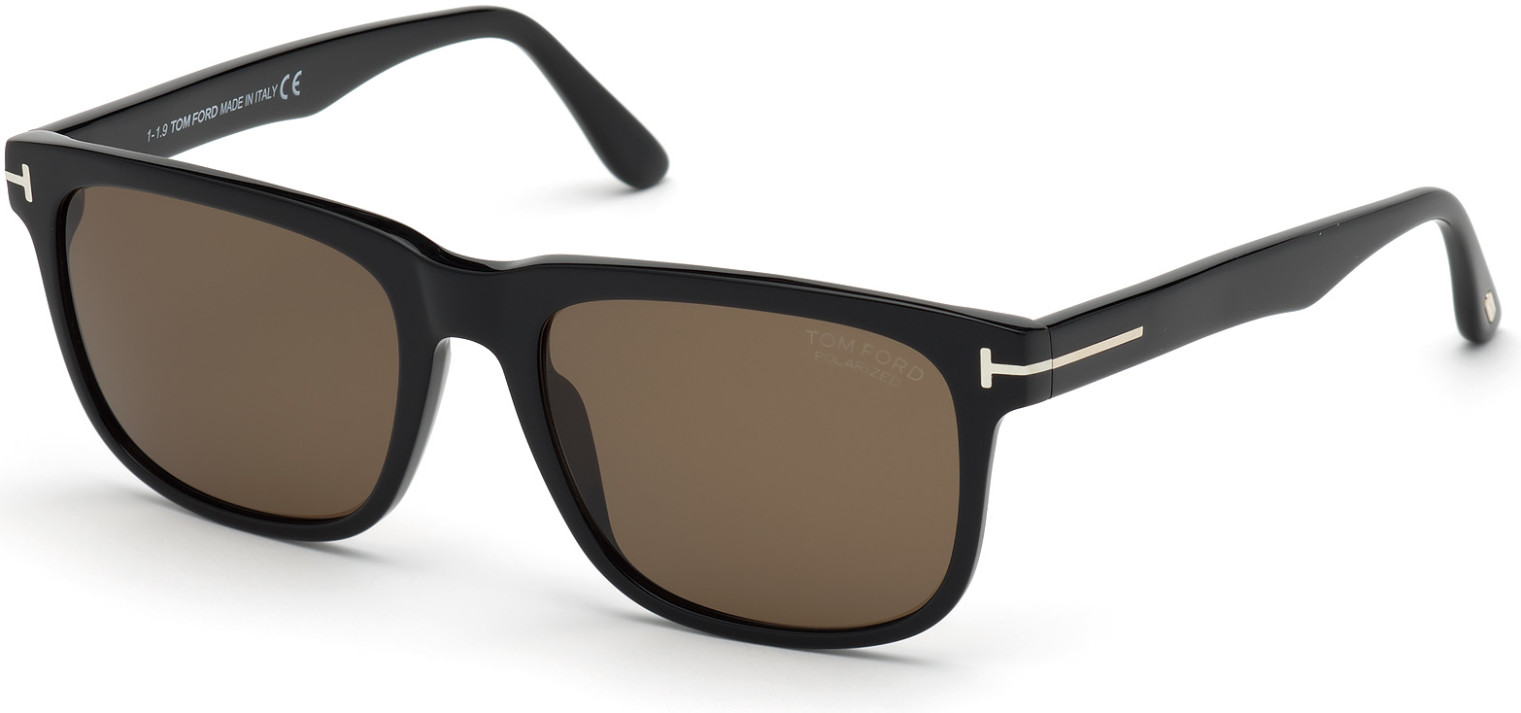 01H - Shiny Black/ Brown Polarized Lenses