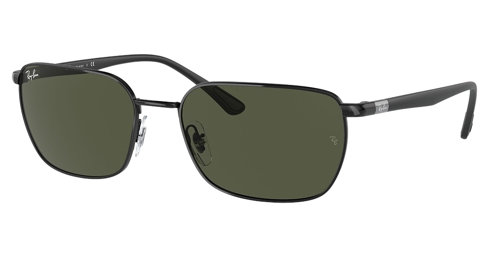 Ray-Ban RB3684 round sunglasses in Black/Green