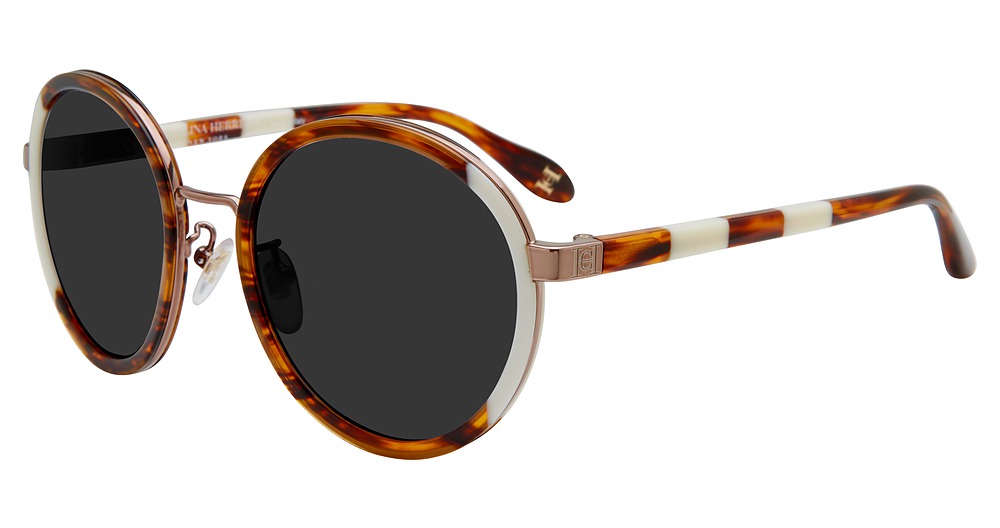 Carolina Herrera SHN050M round sunglasses in Light Tortoise 09 Y B