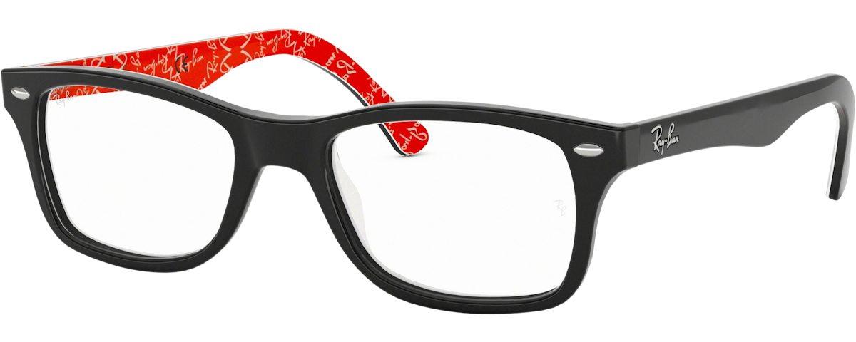 TOP BLACK ON TEXTURE RED