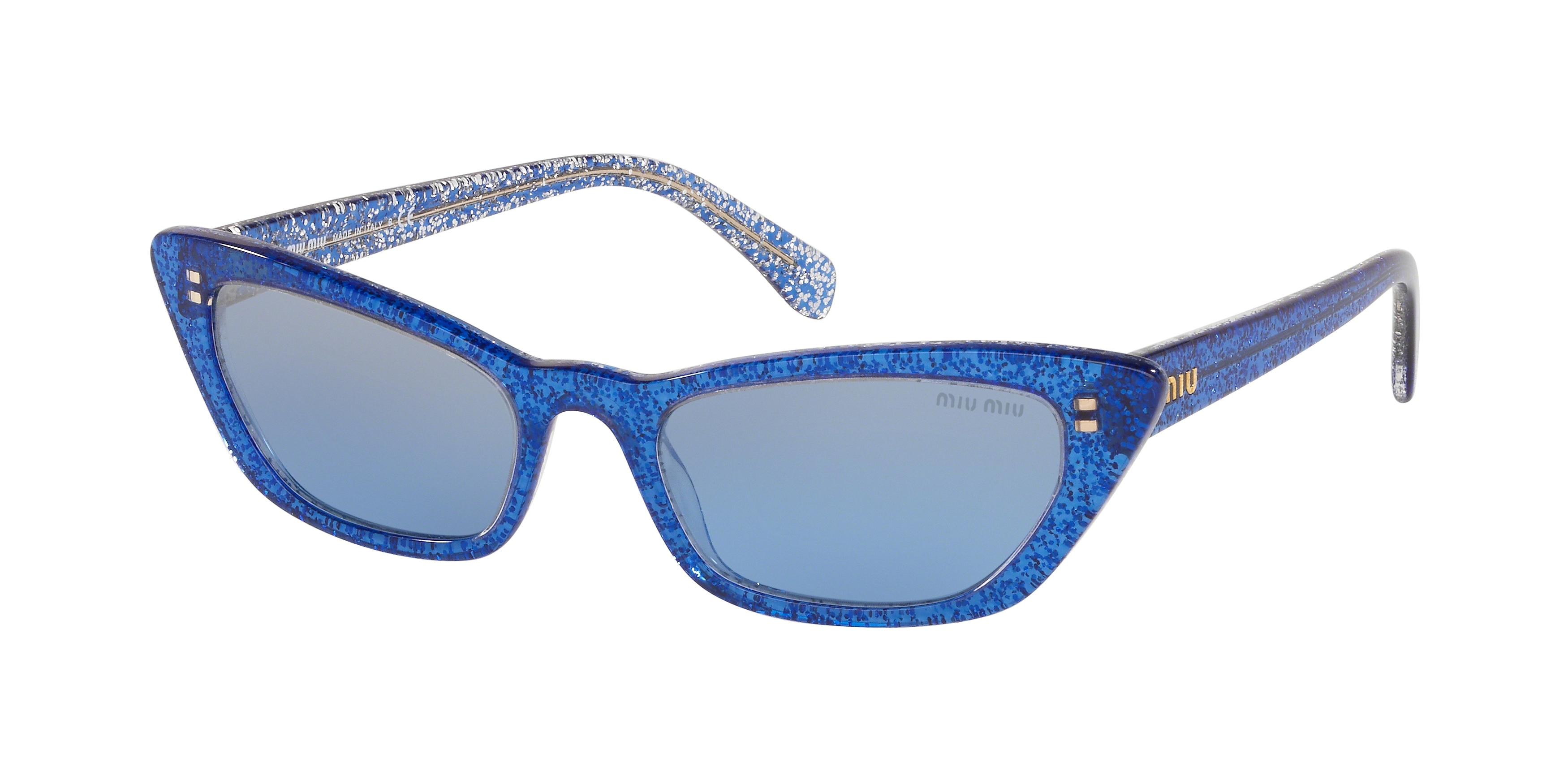 Miu Miu MU 10US cateye sunglasses in Glitter Blue