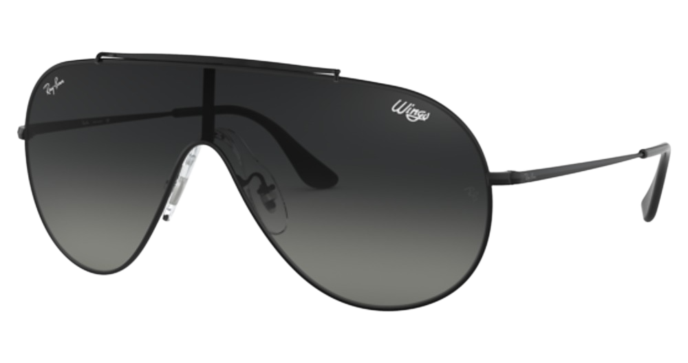 Ray-Ban RB3597 WINGS aviator sunglasses in Black/Grey Gradient Dark Grey