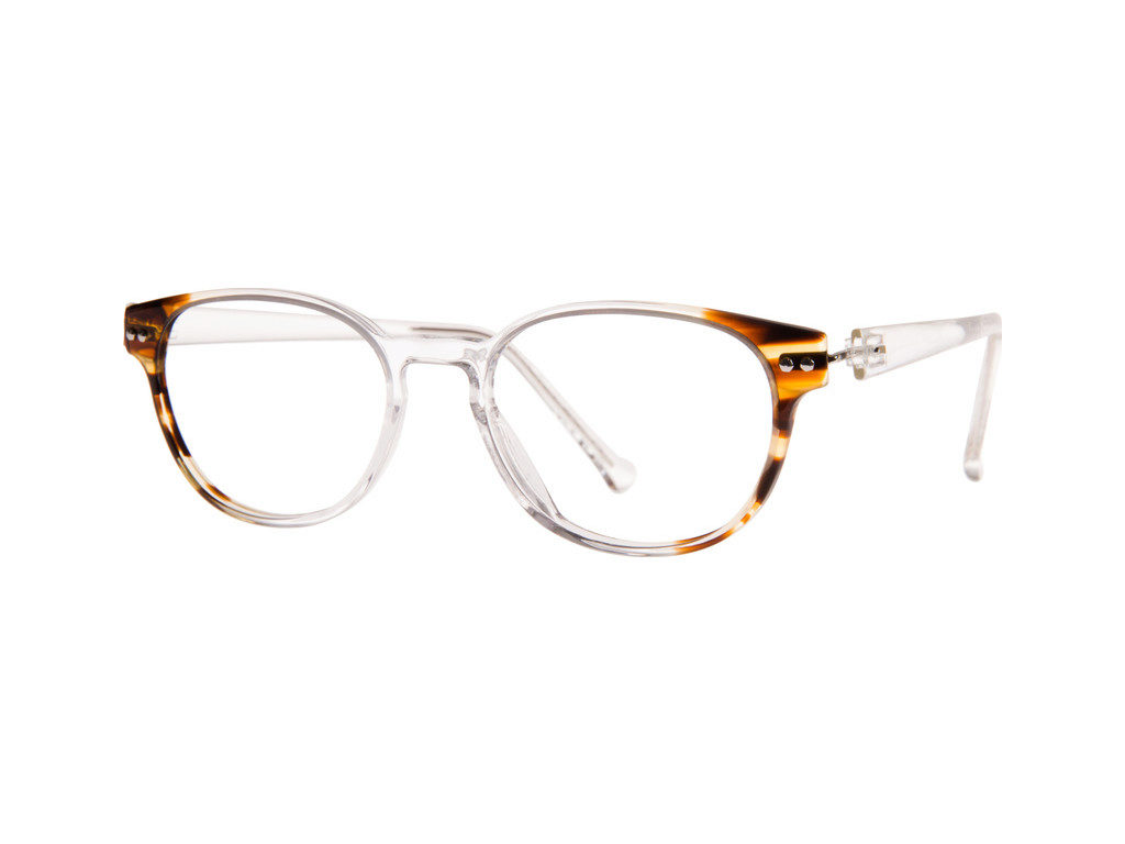 iGreen IGX002 round eyeglasses in Honey and Crystal
