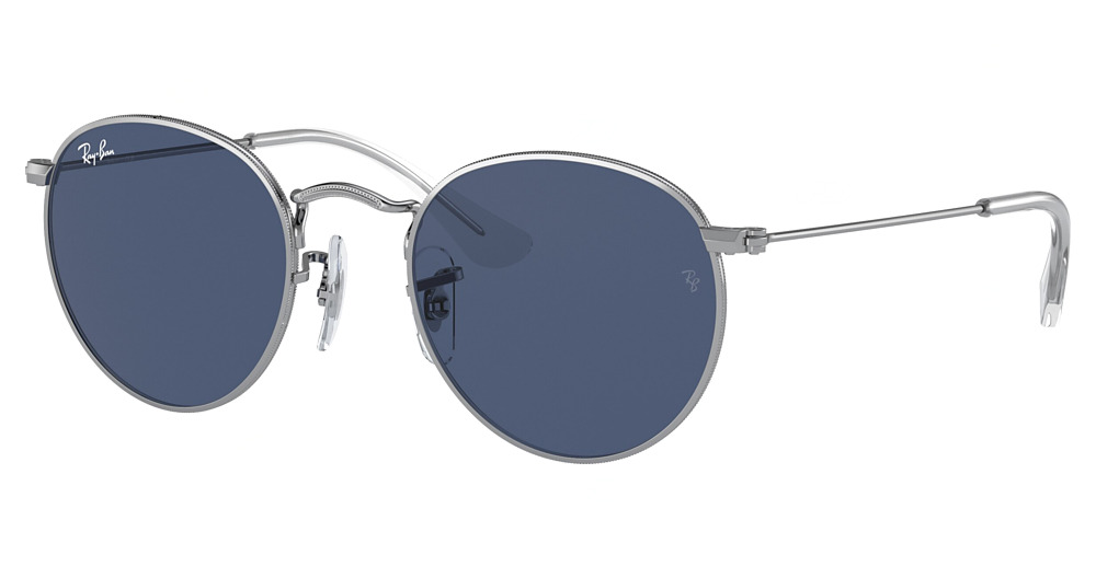 Ray-Ban RJ9547S JUNIOR ROUND round sunglasses in Silver/Dark Blue