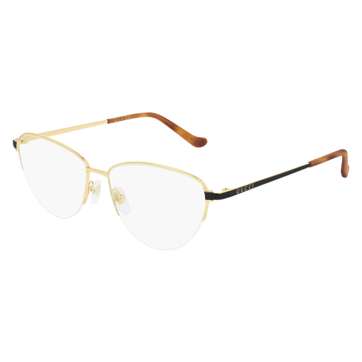 Gucci GG0580O cateye eyeglasses in Gold Black Transparent