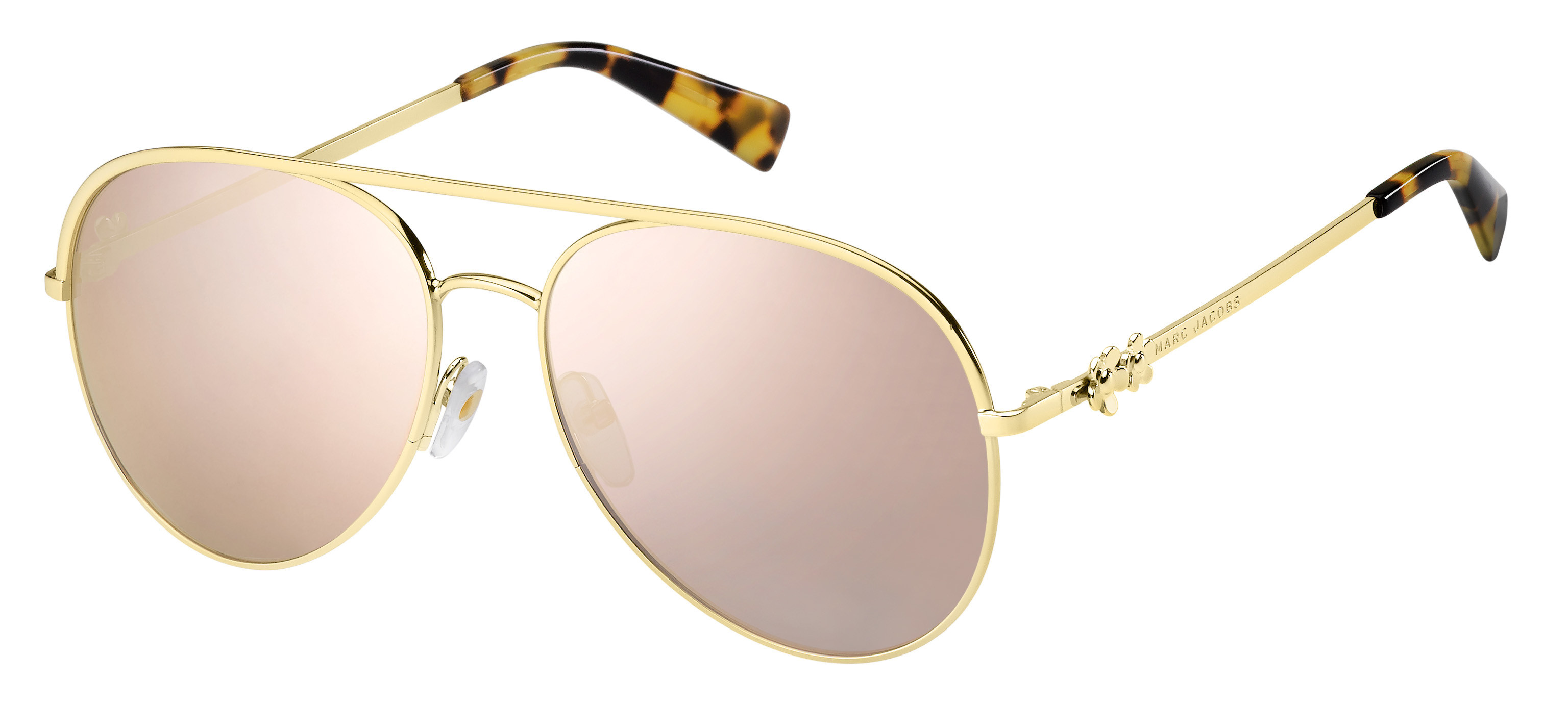 Marc Jacobs Marc Daisy 2/S round sunglasses in Gold (0 J Grey Rose Gold)