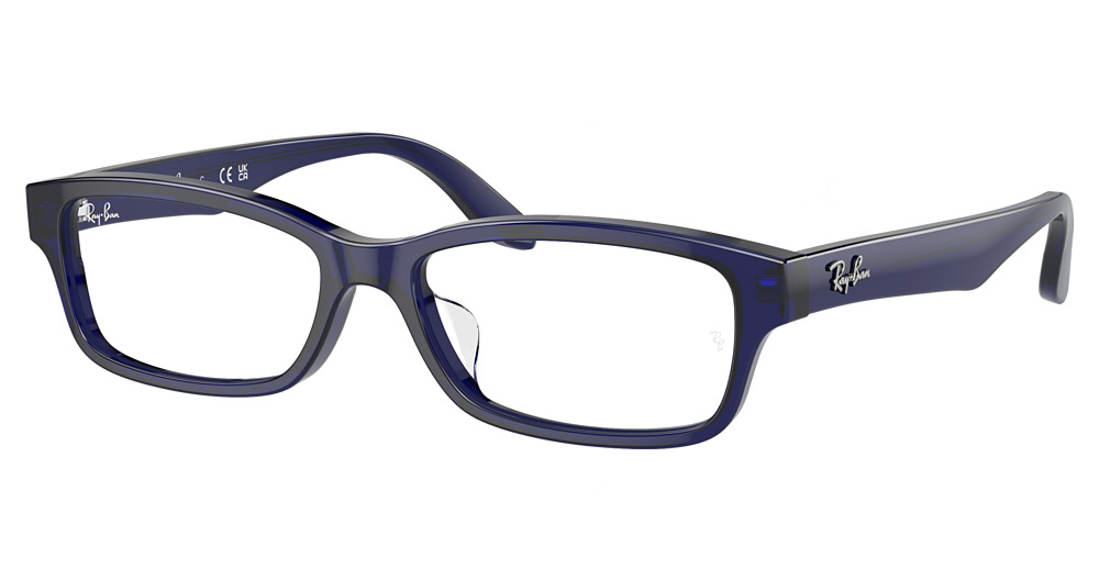 Ray-Ban RX5415D round eyeglasses in Trasparent Blue