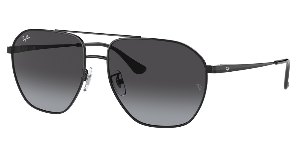 Ray-Ban RB3692D aviator sunglasses in Black/Grey Gradient