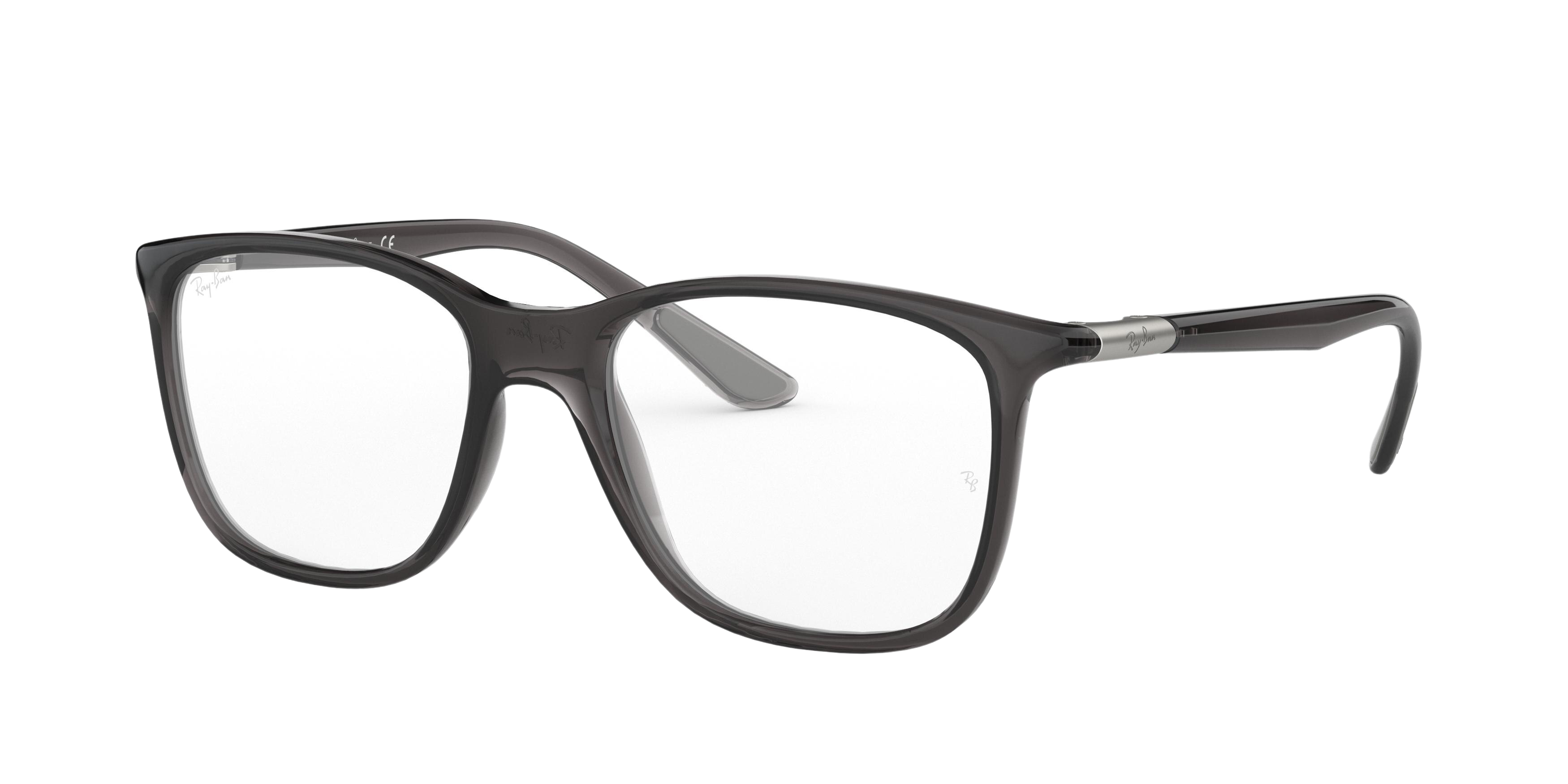 Ray-Ban RX7143 square eyeglasses in Transparent Grey