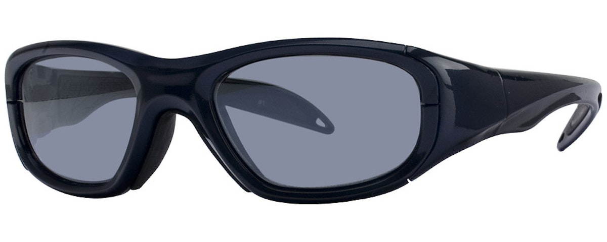 Shiny Navy Blue/Black / Clear With Silver Flash Mirror