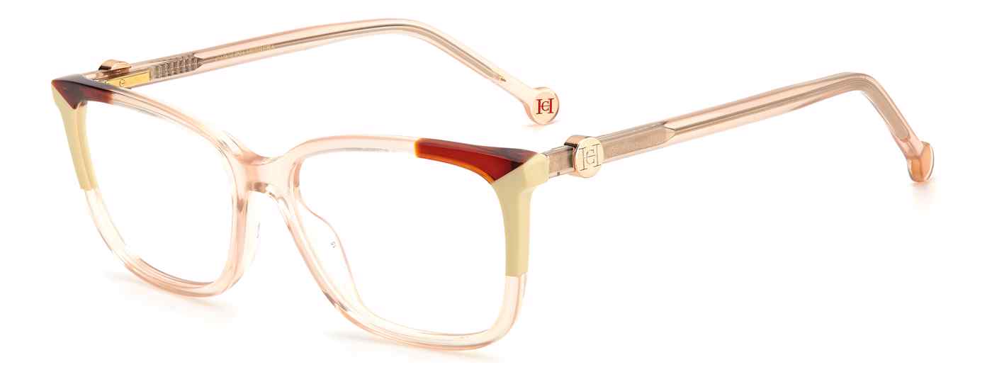 Carolina Herrera CH-0055 square eyeglasses in Nude Beige