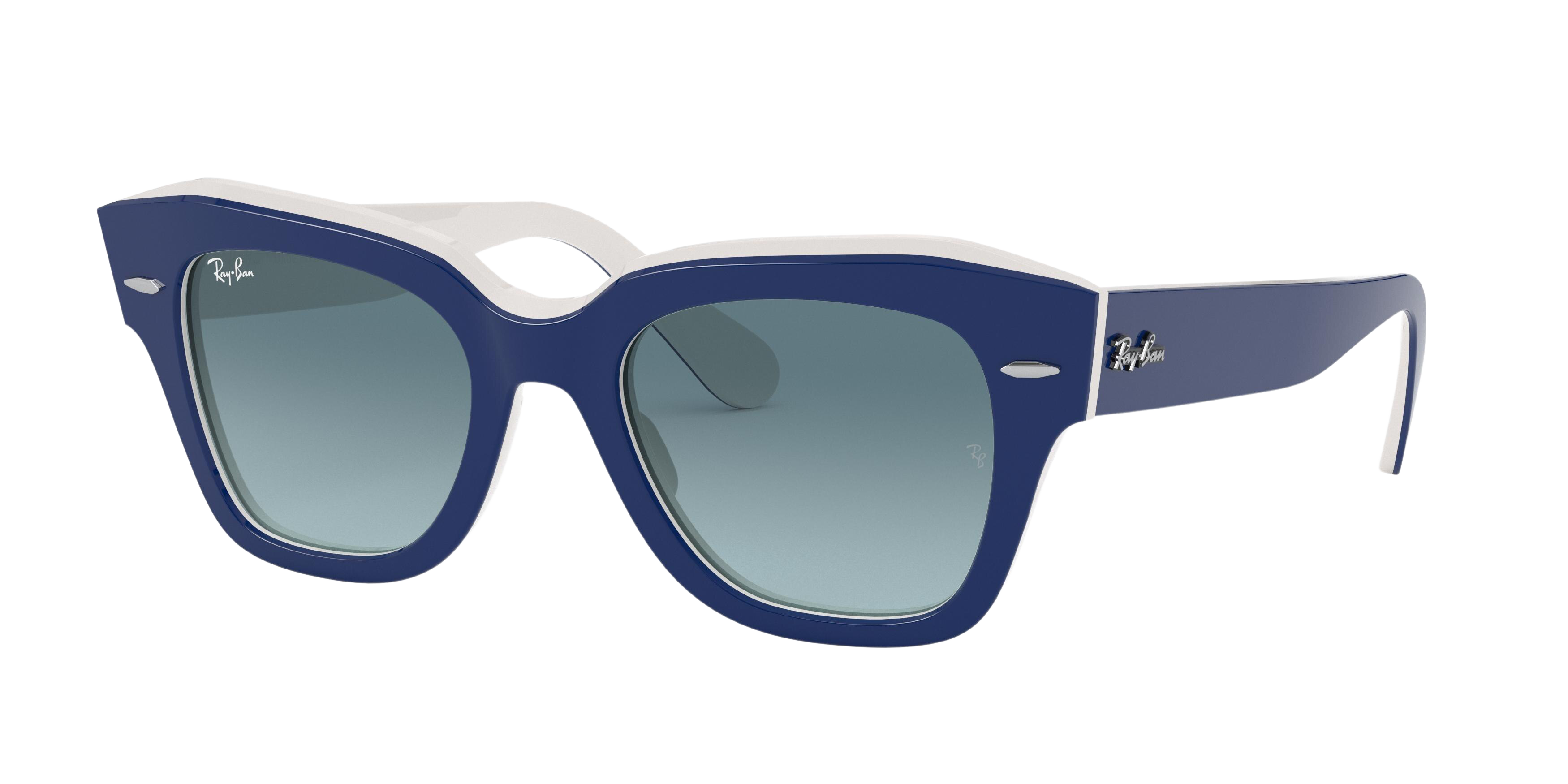 BLUE ON WHITE