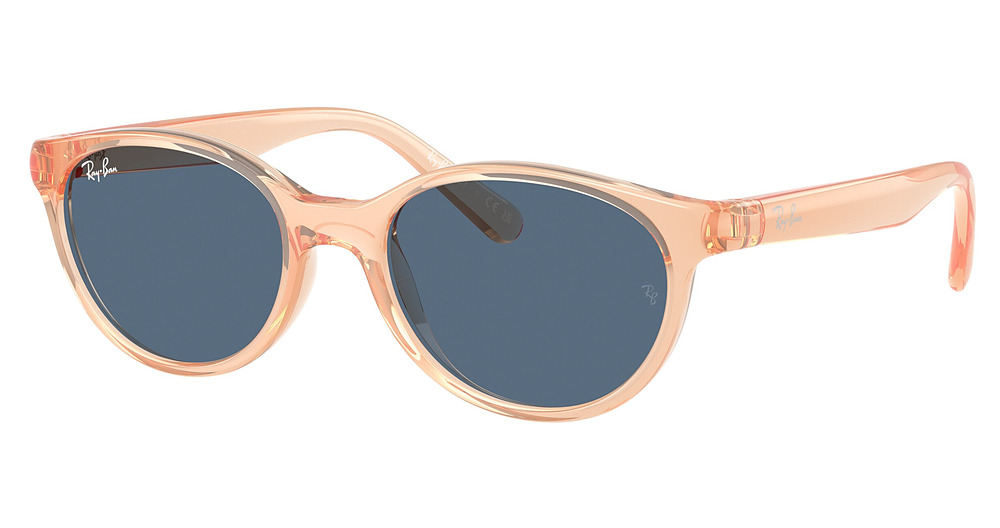 Ray-Ban RJ9080S round sunglasses in Transparent Orange/Dark Blue