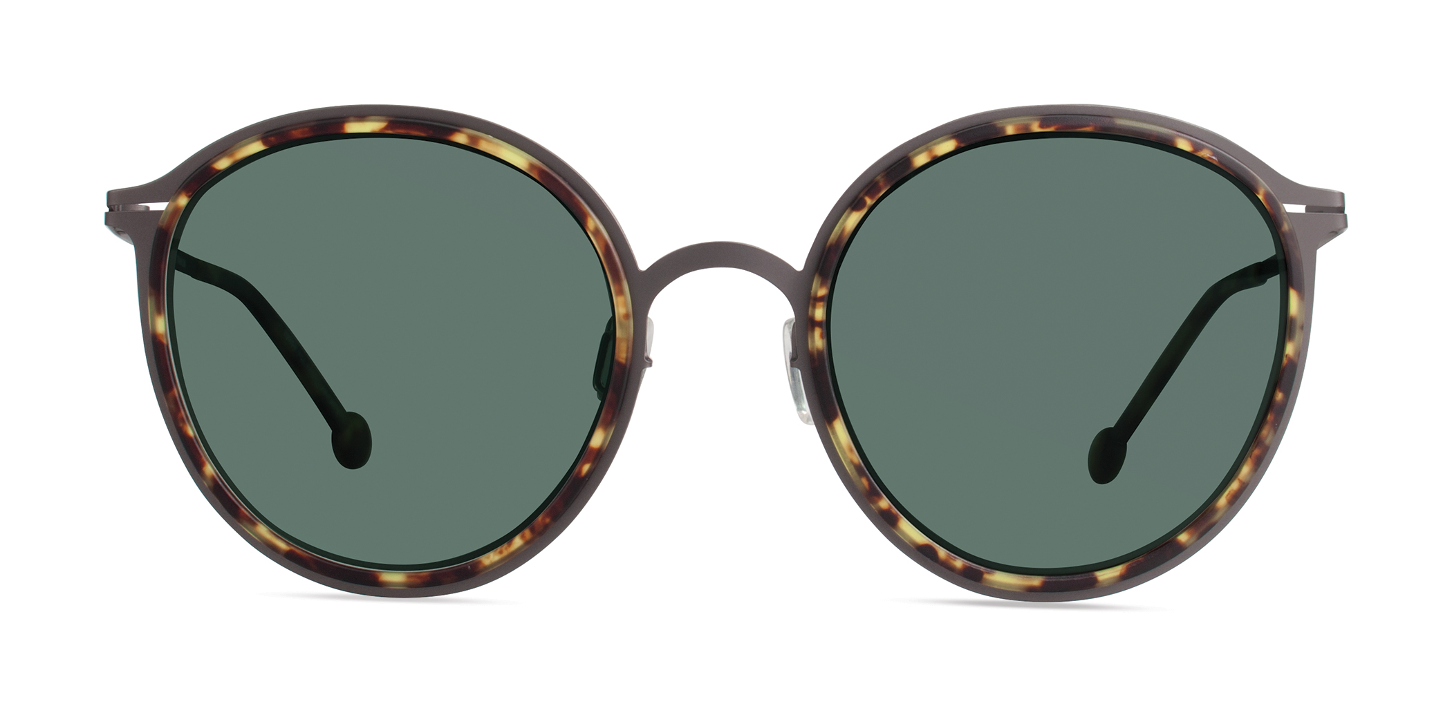 Modo STENDHAL round sunglasses in Tortoise/Gunmetal
