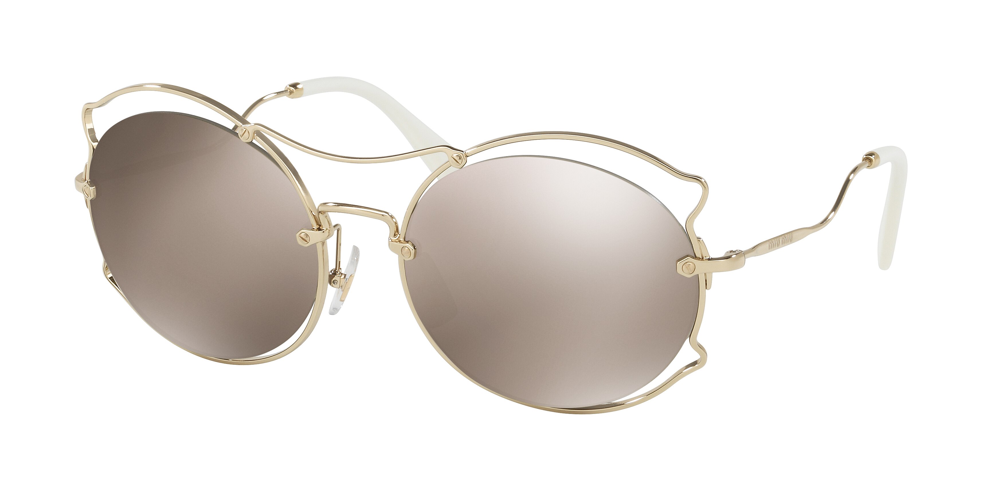 Miu Miu MU 50SS square sunglasses in Pale Gold