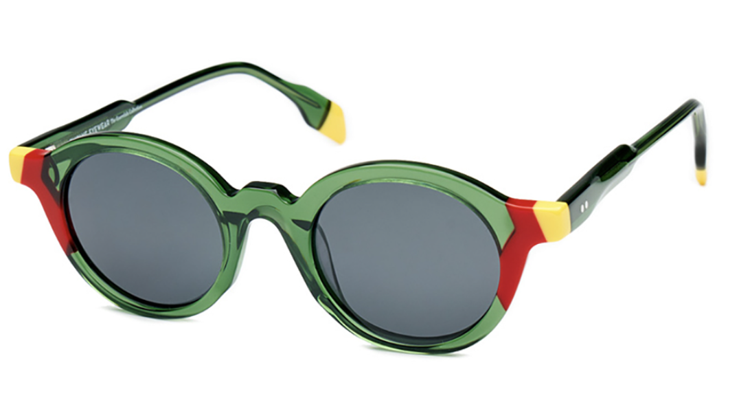 Yellow Red w/Green Crystal