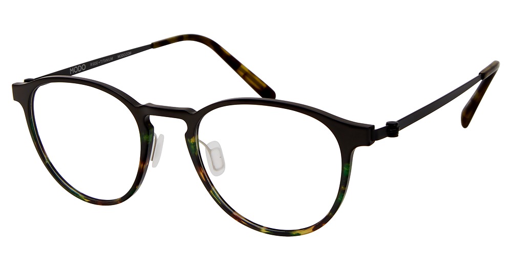 Modo 7013 round eyeglasses in Green Tortoise