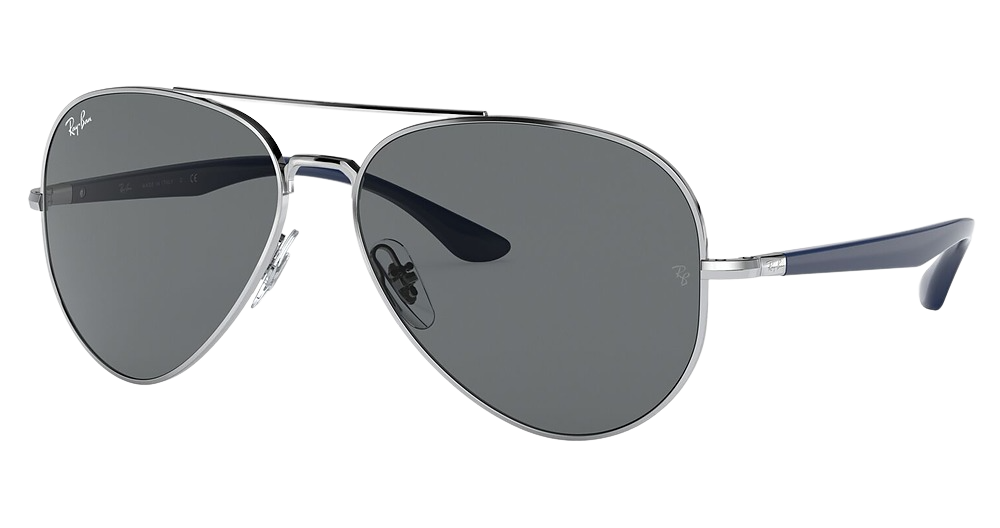 Ray-Ban RB3675 aviator sunglasses in Silver/Dark Grey