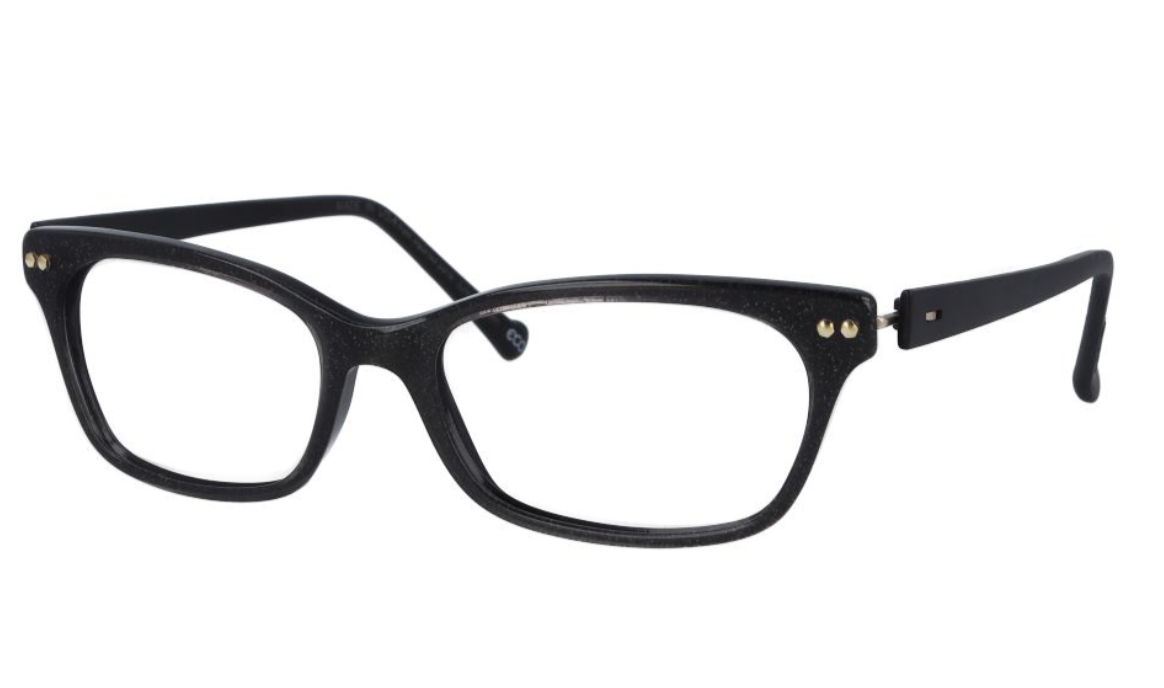 iGreen V4.113 square eyeglasses in Black Glitter