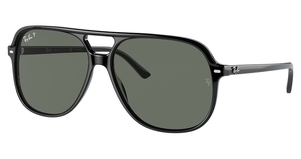 Ray-Ban RB2198F BILL aviator sunglasses in Black/Polarized Green